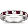 Pompeii3 1ct Ruby & Diamond Channel Set Wedding Ring 14k White Gold In Red