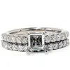 Pompeii3 1ct Si Half Eternity Diamond Wedding Ring Set 14k White Gold In Multi