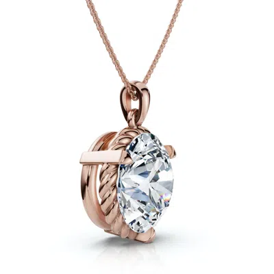 Pompeii3 1ct Solitaire Braided Diamond Pendant 14k Gold 18" Necklace Lab Grown Ef/vs In Multi