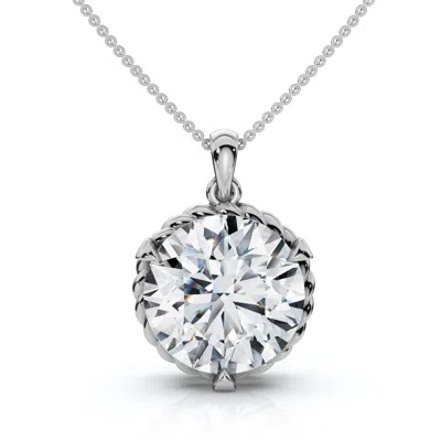 Pompeii3 1ct Solitaire Braided Diamond Pendant 14k Gold 18" Necklace Lab Grown Ef/vs In White