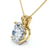 Pompeii3 1ct Solitaire Diamond Pendant 14k Gold Lab Grown 18" Necklace In Brown