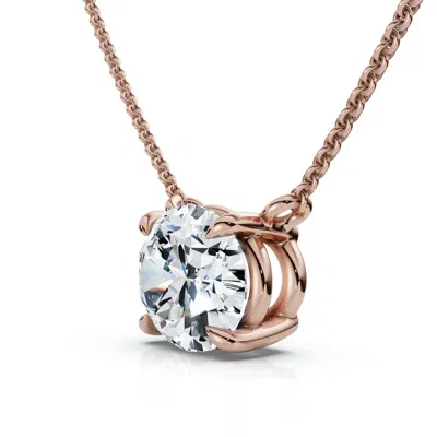 Pompeii3 1ct Solitaire Oval Diamond Pendant 14k Gold Women's 18" Chain Lab Grown