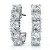 Pompeii3 1ct T. W. Diamond Hoops Earrings In 14k White Gold Lab Grown