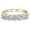 Pompeii3 1ct T. W. Five Stone Diamond Wedding Ring 14k White Or Yellow Gold Lab Grown In Silver