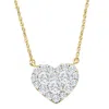 Pompeii3 1ct T. W. Heart Diamond Pendant 10k Yellow Gold Lab Grown 18" Necklace In Multi
