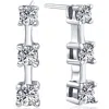 Pompeii3 1ct Three Stone Diamond Earrings 14k White Gold In Multi