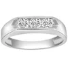 Pompeii3 1ct Three Stone Diamond Men's Ring Channel Set Band Lab Grown In Gold In Multi