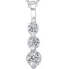 Pompeii3 1ct Three Stone Diamond Pendant 14k White Gold In Silver