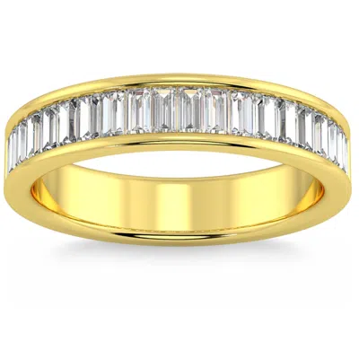 Pompeii3 1ct Tw Baguette Diamond Channel Set Wedding Ring 14k Gold Lab Grown In Silver