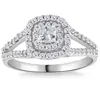 Pompeii3 1ct Tw Diamond Double Cushion Halo Engagement Ring In 10k White Gold In White