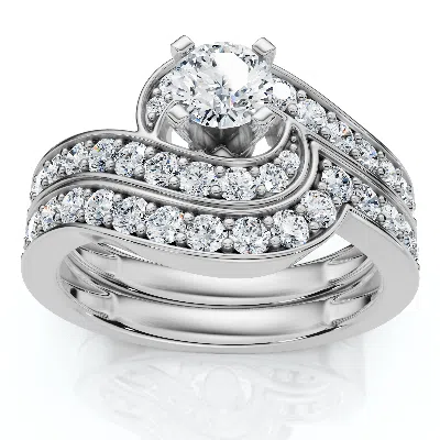Pompeii3 1ct Tw Diamond Engagement Wedding Ring Set 14k Or Platinum Gold Lab Grown In Pink