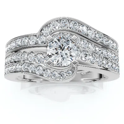 Pompeii3 1ct Tw Diamond Engagement Wedding Ring Set Lab Grown In Metallic