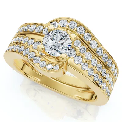 Pompeii3 1ct Tw Diamond Engagement Wedding Ring Set Lab Grown In Silver
