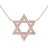 Pompeii3 1ct Tw Diamond Jewish Star Pendant 14k Gold Lab Grown Necklace 1" Tall In Multi