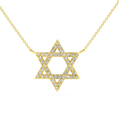 Pompeii3 1ct Tw Diamond Jewish Star Pendant 14k Gold Lab Grown Necklace 1" Tall In Silver
