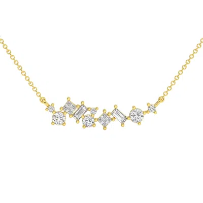 Pompeii3 1ct Tw Diamond Mixed Fancy Shape Designer Necklace 14k Gold Lab Grown Pendant In Multi