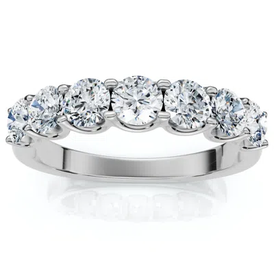 Pompeii3 1ct Tw Diamond U Prong 7-stone Wedding Ring 14k Gold Or Platinum Lab Grown In Silver