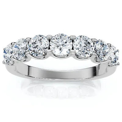 Pompeii3 1ct Tw Diamond U Prong 7-stone Wedding Ring 14k Gold Or Platinum Lab Grown In Metallic