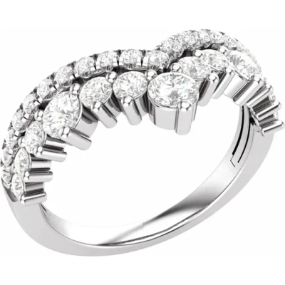 Pompeii3 1ct Tw Diamond Wedding Contour Curved Ring Women's Anniversary Lab Grown Band In Multi