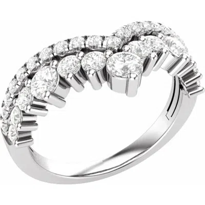 Pompeii3 1ct Tw Diamond Wedding Contour Curved Ring Women's Anniversary Lab Grown Band In Silver