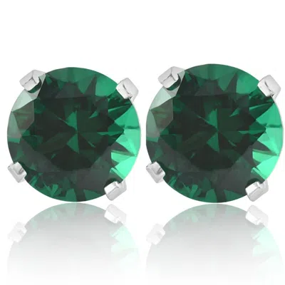 Pompeii3 1ct Tw Emerald Studs In 10k White Or Yellow Gold
