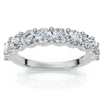 POMPEII3 1CT TW HALF ETERNITY ROUND DIAMOND WEDDING BAND 14K GOLD OR PLATINUM LAB GROWN