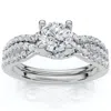 Pompeii3 1ct Tw Infinity Engagement Wedding Ring Set 14k Gold Lab Grown In Multi