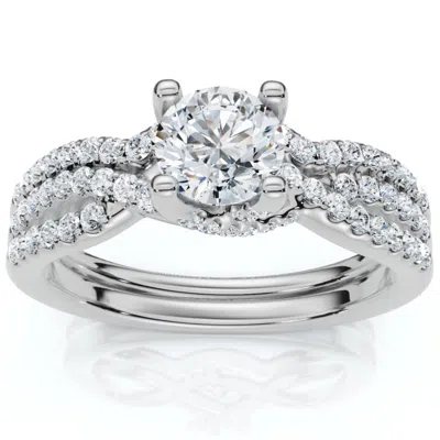 Pompeii3 1ct Tw Infinity Engagement Wedding Ring Set 14k Gold Lab Grown In Multi