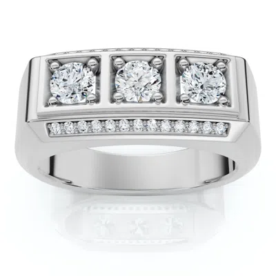 Pompeii3 1ct Tw Men's Diamond Ring Lab Grown 14k Gold Or Platinum In Silver