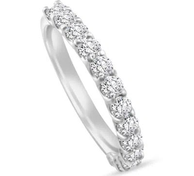 Pompeii3 1ct Tw Round Cut Diamond U Prong Wedding Ring Stackable Band 14k Gold Lab Grown In Metallic