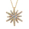 Pompeii3 1ct Tw Round Cut Starburst Diamond Pendant 14k Yellow Gold Lab Grown Necklace In Gold