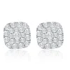 POMPEII3 1CT TW ROUND DIAMOND CUSHION HALO STUDS 10K YELLOW GOLD LAB GROWN EARRINGS