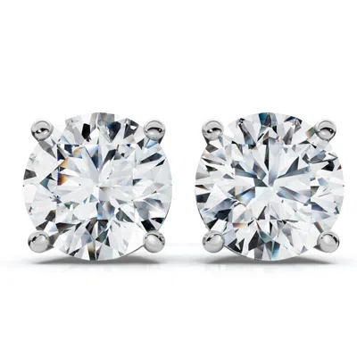 Pompeii3 1ct Tw Round Diamond Studs 14k Gold Lab Grown In Silver