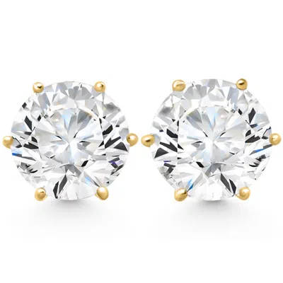 Pompeii3 1ct Tw Sylvie Round Diamond Studs 14k Gold Lab Grown In Silver