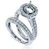 Pompeii3 1ct Vintage Engagement Ring Set Semi Mount 14k White Gold In Multi