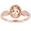 Pompeii3 1ct Vintage Morganite & Diamond Ring 14k Rose Gold In Multi