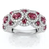 Pompeii3 1ct Wavy Ruby & Diamond Ring 14k Gold Lab Grown