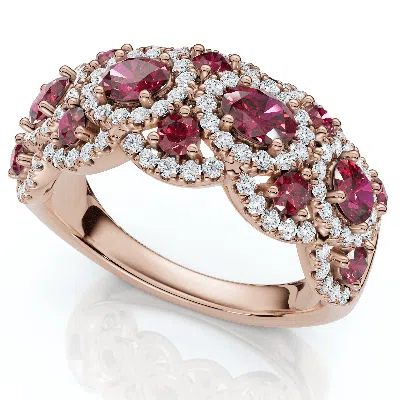 Pompeii3 1ct Wavy Ruby & Diamond Ring 14k Gold Lab Grown
