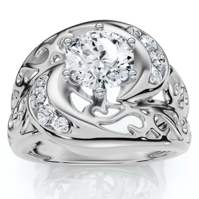 Pompeii3 1ct Whirlpool Diamond Engagement Ring 14k Gold Lab Grown In Silver