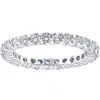 Pompeii3 1 Ct Diamond Eternity Ring 10k White Gold Womens Wedding Band In Silver