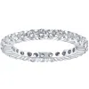 Pompeii3 1ct Prong Lab Grown Diamond Eternity Wedding Stackable Ring 14k White Gold Size Selectable In White