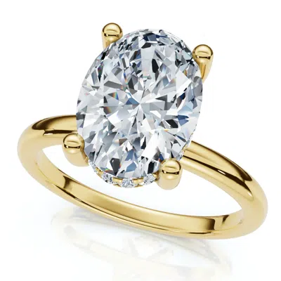 Pompeii3 2 1/10ct Oval Diamond Side Halo Engagement Ring 14k Gold Or Platinum Lab Grown In Multi