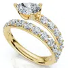 Pompeii3 2 1/10ct Sonya Pear Diamond Wrap Ring 14k Gold Or Platinum Ef/vs In Gold