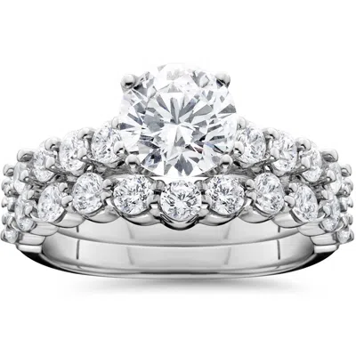 Pompeii3 2 1/15ct Diamond Engagement Ring With Matching Wedding Band 14k White Gold In Multi