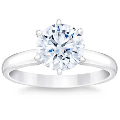 Pompeii3 2 1/2 Carat Certified Diamond Solitaire Engagement Ring 14k Gold Lab Grown In Multi