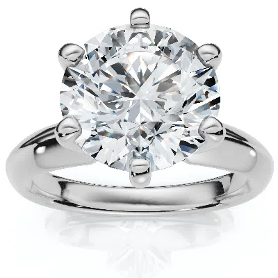 Pompeii3 2 1/2 Carat Certified Diamond Solitaire Engagement Ring 14k Gold Lab Grown In Silver