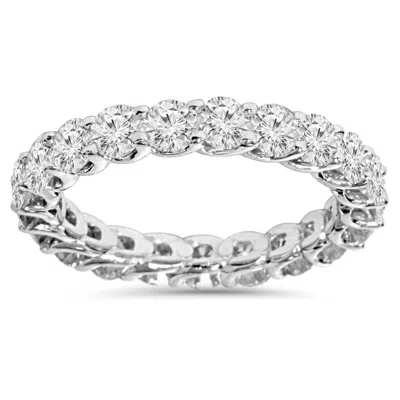 Pompeii3 2 1/2 Carat U Prong Diamond Eternity Ring 14k White Gold Lab Grown In Multi