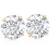Pompeii3 2 1/2 Ct Tw (7mm) Round Moissanite Studs 14k Yellow Gold In Multi