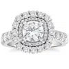 Pompeii3 2 1/2ct Cushion Halo Diamond Engagement Ring In 14k White Or Yellow Gold In Silver
