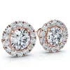 Pompeii3 2 1/2ct Diamond Halo Studs 14k Gold Lab Grown Women's Earrings In Multi